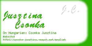 jusztina csonka business card